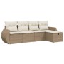 Juego de sofás jardín con cojines 5 pzas ratán sintético beige von , Gartensets - Ref: Foro24-3264084, Preis: 360,47 €, Rabat...
