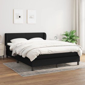 Cama box spring con colchón tela negro 140x200 cm Cama box spring con colchón tela negro 140x200 cm