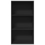 Estantería de madera de ingeniería negra 60x30x114 cm