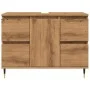 Mueble de baño madera de ingeniería roble artisan 80x33x60 cm de , Muebles de baño - Ref: Foro24-857233, Precio: 123,59 €, De...