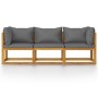 3-seater garden sofa with solid acacia wood cushion by vidaXL, Garden sets - Ref: Foro24-3057607, Price: 291,69 €, Discount: %