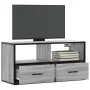 Mueble TV madera ingeniería y metal roble ahumado 80x31x39,5 cm von , TV-Möbel - Ref: Foro24-848922, Preis: 51,09 €, Rabatt: %