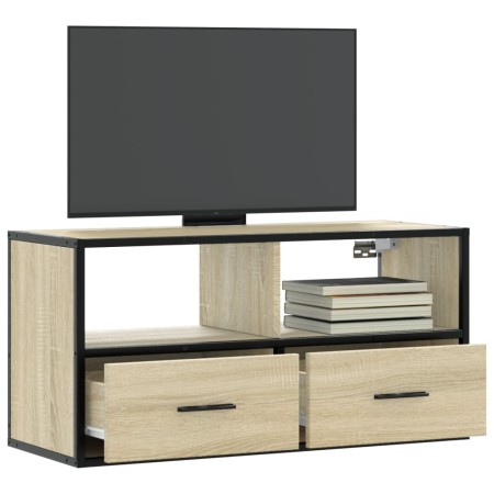 Mueble TV madera ingeniería y metal roble Sonoma 80x31x39,5 cm von , TV-Möbel - Ref: Foro24-848920, Preis: 61,02 €, Rabatt: %