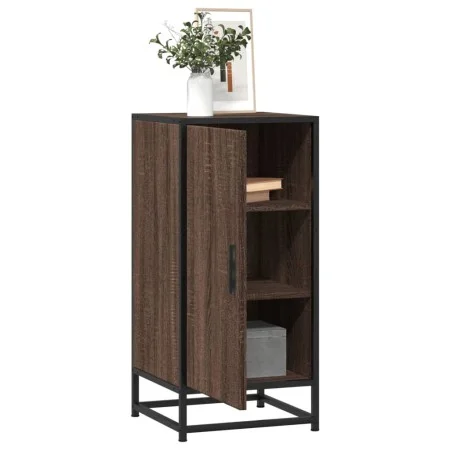 Aparador madera ingeniería y metal marrón roble 35,5x35x76 cm de , Aparadores - Ref: Foro24-848943, Precio: 55,12 €, Descuent...
