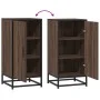 Aparador madera ingeniería y metal marrón roble 35,5x35x76 cm de , Aparadores - Ref: Foro24-848943, Precio: 55,12 €, Descuent...