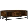 Mesa de centro madera ingeniería metal roble humo 100x57x35 cm by , Coffee table - Ref: Foro24-848761, Price: 71,87 €, Discou...