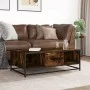 Mesa de centro madera ingeniería metal roble humo 100x57x35 cm by , Coffee table - Ref: Foro24-848761, Price: 71,87 €, Discou...