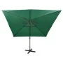 Cantilever umbrella with pole and green LED lights 300 cm by vidaXL, Umbrellas - Ref: Foro24-312345, Price: 198,60 €, Discoun...