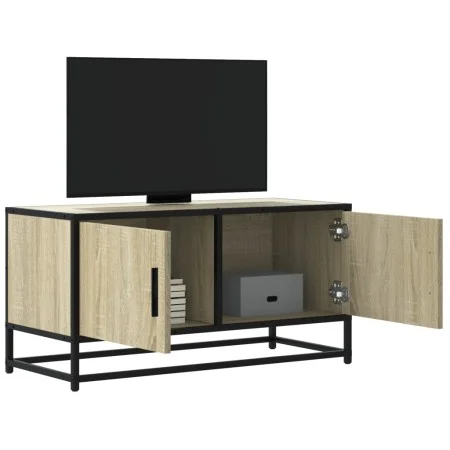 Mueble TV metal y madera ingeniería roble Sonoma 80x34,5x40 cm by , TV Furniture - Ref: Foro24-848825, Price: 52,51 €, Discou...