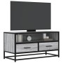 Mueble TV madera ingeniería y metal roble ahumado 80x34,5x40 cm de , Muebles TV - Ref: Foro24-848812, Precio: 64,25 €, Descue...