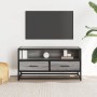 Mueble TV madera ingeniería y metal roble ahumado 80x34,5x40 cm de , Muebles TV - Ref: Foro24-848812, Precio: 64,25 €, Descue...