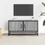 Mueble TV madera ingeniería y metal roble ahumado 80x34,5x40 cm de , Muebles TV - Ref: Foro24-848827, Precio: 52,89 €, Descue...