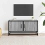 Mueble TV madera ingeniería y metal roble ahumado 80x34,5x40 cm de , Muebles TV - Ref: Foro24-848827, Precio: 52,89 €, Descue...