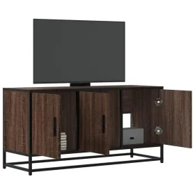 Mueble TV madera ingeniería y metal marrón roble 100x35x50 cm von , TV-Möbel - Ref: Foro24-848833, Preis: 73,97 €, Rabatt: %