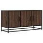 Mueble TV madera ingeniería y metal marrón roble 100x35x50 cm by , TV Furniture - Ref: Foro24-848833, Price: 73,97 €, Discoun...