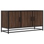 Mueble TV madera ingeniería y metal marrón roble 100x35x50 cm by , TV Furniture - Ref: Foro24-848833, Price: 74,97 €, Discoun...