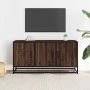 Mueble TV madera ingeniería y metal marrón roble 100x35x50 cm by , TV Furniture - Ref: Foro24-848833, Price: 73,97 €, Discoun...