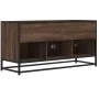 Mueble TV madera ingeniería y metal marrón roble 100x35x50 cm by , TV Furniture - Ref: Foro24-848833, Price: 73,97 €, Discoun...