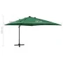 Cantilever umbrella with pole and green LED lights 300 cm by vidaXL, Umbrellas - Ref: Foro24-312345, Price: 198,60 €, Discoun...