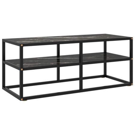 Schwarzer TV-Schrank mit schwarzem Marmorglas 100x40x40 cm von vidaXL, TV-Möbel - Ref: Foro24-322858, Preis: 99,64 €, Rabatt: %