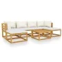 Garden furniture 7 pcs cream cushions solid acacia wood by vidaXL, Garden sets - Ref: Foro24-3057652, Price: 657,25 €, Discou...