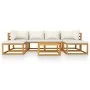 Garden furniture 7 pcs cream cushions solid acacia wood by vidaXL, Garden sets - Ref: Foro24-3057652, Price: 657,25 €, Discou...