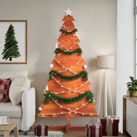 Árbol Navidad de adorno madera maciza pino marrón cera 180 cm by , Christmas trees - Ref: Foro24-858197, Price: 44,61 €, Disc...