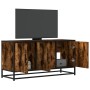Mueble TV metal y madera ingeniería roble humo 100x35x50 cm by , TV Furniture - Ref: Foro24-848831, Price: 67,81 €, Discount: %