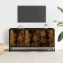 Mueble TV metal y madera ingeniería roble humo 100x35x50 cm von , TV-Möbel - Ref: Foro24-848831, Preis: 66,97 €, Rabatt: %