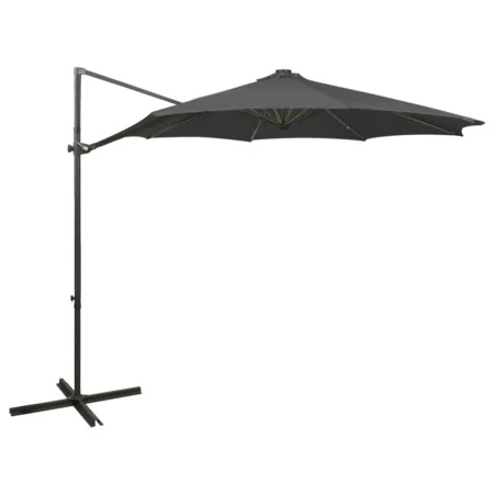 Cantilever parasol with pole and anthracite gray LED lights 300 cm by vidaXL, Umbrellas - Ref: Foro24-312338, Price: 87,11 €,...