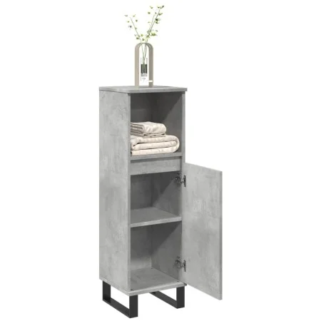 Armario de baño madera contrachapada gris hormigón 30x30x100 cm by , Bathroom furniture - Ref: Foro24-857210, Price: 47,84 €,...