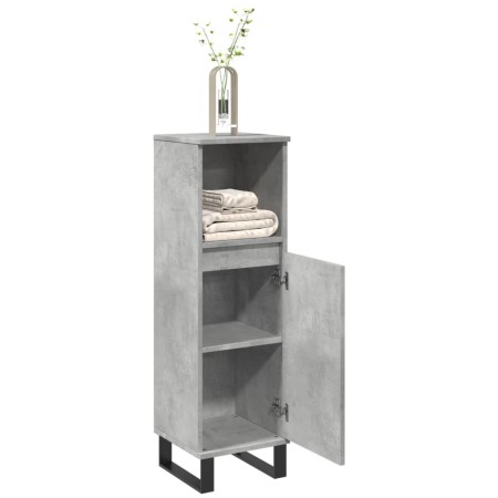 Armario de baño madera contrachapada gris hormigón 30x30x100 cm von , Badezimmermöbel - Ref: Foro24-857210, Preis: 48,59 €, R...