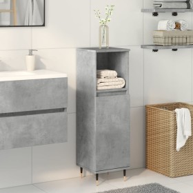 Armario de baño madera contrachapada gris hormigón 30x30x100 cm von , Badezimmermöbel - Ref: Foro24-857204, Preis: 43,44 €, R...