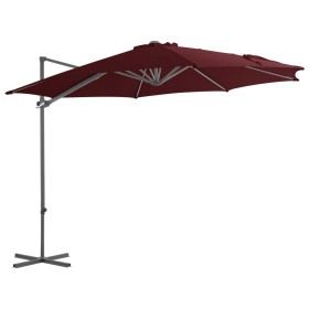 Cantilever parasol with burgundy red steel pole 300 cm by vidaXL, Umbrellas - Ref: Foro24-312312, Price: 107,77 €, Discount: %