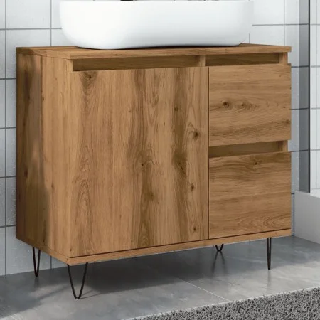 Mueble de lavabo madera de ingeniería roble artisan 65x33x60 cm by , Bathroom furniture - Ref: Foro24-857227, Price: 86,42 €,...