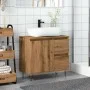 Mueble de lavabo madera de ingeniería roble artisan 65x33x60 cm by , Bathroom furniture - Ref: Foro24-857227, Price: 86,42 €,...