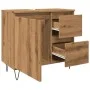 Mueble de lavabo madera de ingeniería roble artisan 65x33x60 cm by , Bathroom furniture - Ref: Foro24-857227, Price: 86,42 €,...