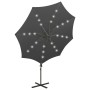 Cantilever parasol with pole and anthracite gray LED lights 300 cm by vidaXL, Umbrellas - Ref: Foro24-312338, Price: 87,93 €,...