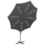 Cantilever parasol with pole and anthracite gray LED lights 300 cm by vidaXL, Umbrellas - Ref: Foro24-312338, Price: 87,11 €,...