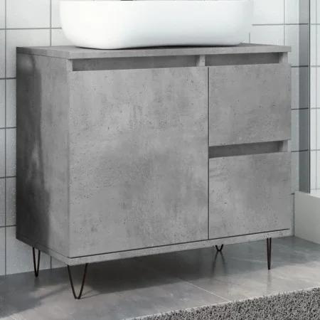 Mueble de lavabo madera ingeniería gris hormigón 65x33x60 cm de , Muebles de baño - Ref: Foro24-857225, Precio: 68,85 €, Desc...
