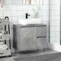 Mueble de lavabo madera ingeniería gris hormigón 65x33x60 cm de , Muebles de baño - Ref: Foro24-857225, Precio: 68,85 €, Desc...