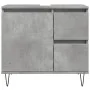 Mueble de lavabo madera ingeniería gris hormigón 65x33x60 cm de , Muebles de baño - Ref: Foro24-857225, Precio: 68,85 €, Desc...