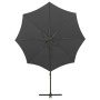 Cantilever parasol with pole and anthracite gray LED lights 300 cm by vidaXL, Umbrellas - Ref: Foro24-312338, Price: 87,93 €,...
