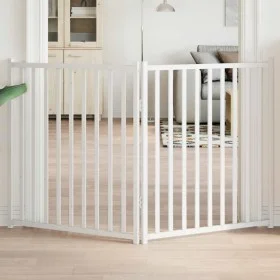 Puerta de perros plegable 2 paneles madera abeto blanco 160 cm by , Dog kennels and fences - Ref: Foro24-352282, Price: 45,23...