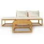 Muebles de jardín 4 pzas cojines crema madera maciza de acacia de vidaXL, Conjuntos de jardín - Ref: Foro24-3057658, Precio: ...