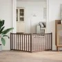 Puerta de perros plegable 2 paneles madera abeto marrón 160 cm de , Casetas y cercados para perros - Ref: Foro24-352296, Prec...