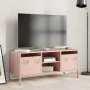 Mueble para TV acero laminado en frío rosa 101,5x39x43,5 cm de , Muebles TV - Ref: Foro24-851299, Precio: 88,32 €, Descuento: %