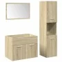 Set de muebles de baño 3 pzas madera contrachapada roble Sonoma von , Badezimmermöbel - Ref: Foro24-3324993, Preis: 114,03 €,...