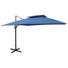 Cantilever umbrella with double roof sky blue 300x300 cm by vidaXL, Umbrellas - Ref: Foro24-312378, Price: 240,45 €, Discount: %