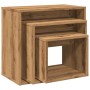 Mesas apilables 3 pzas madera contrachapada color roble artisan by , Side tables - Ref: Foro24-856675, Price: 65,23 €, Discou...